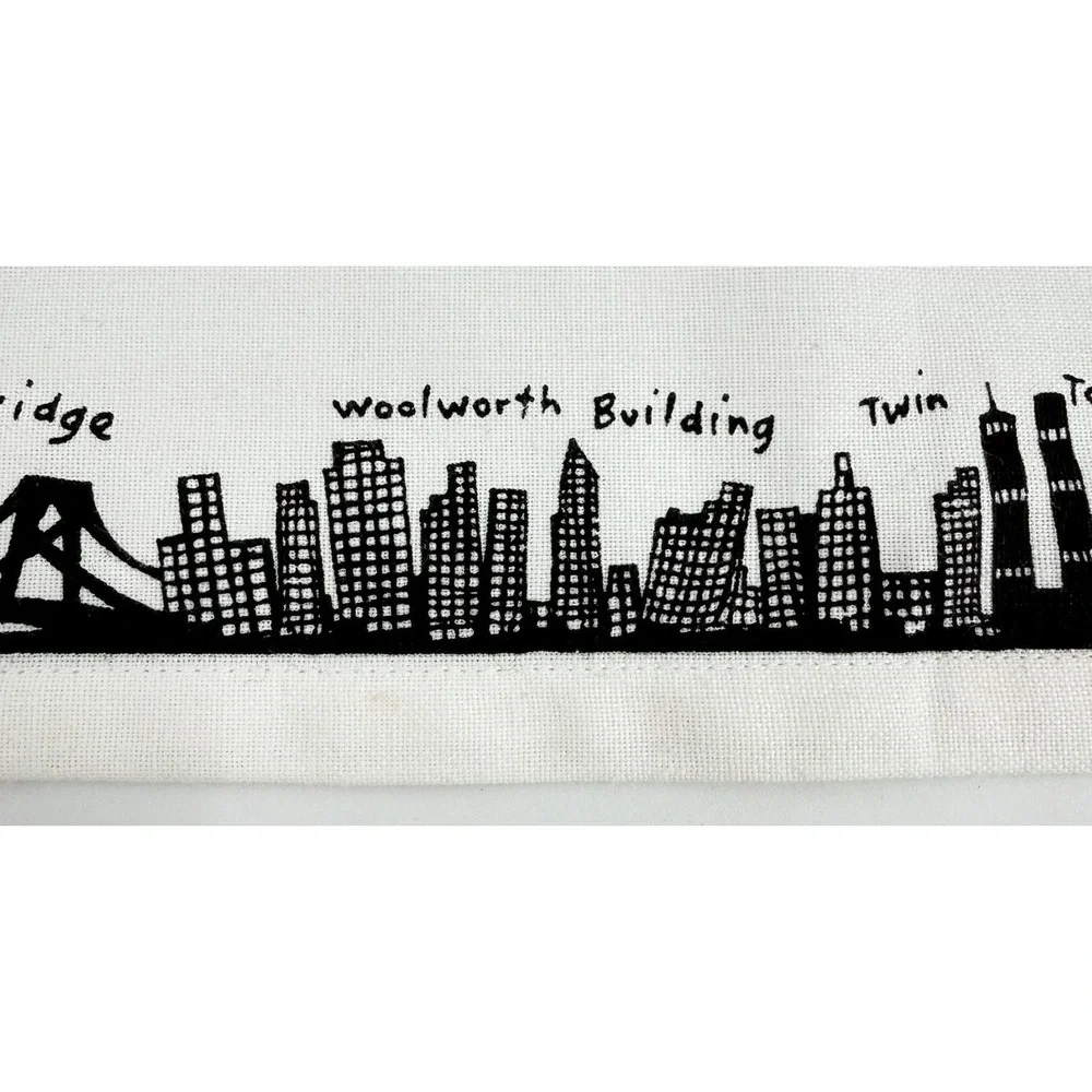 New York Skyline Napkins Fishs Eddy Cotton Twin Towers Retired Square 19